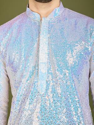 Omber MULTICOLOR georgette thread & sequins embroidered work wedding festival marriage party wear straight kurta 9