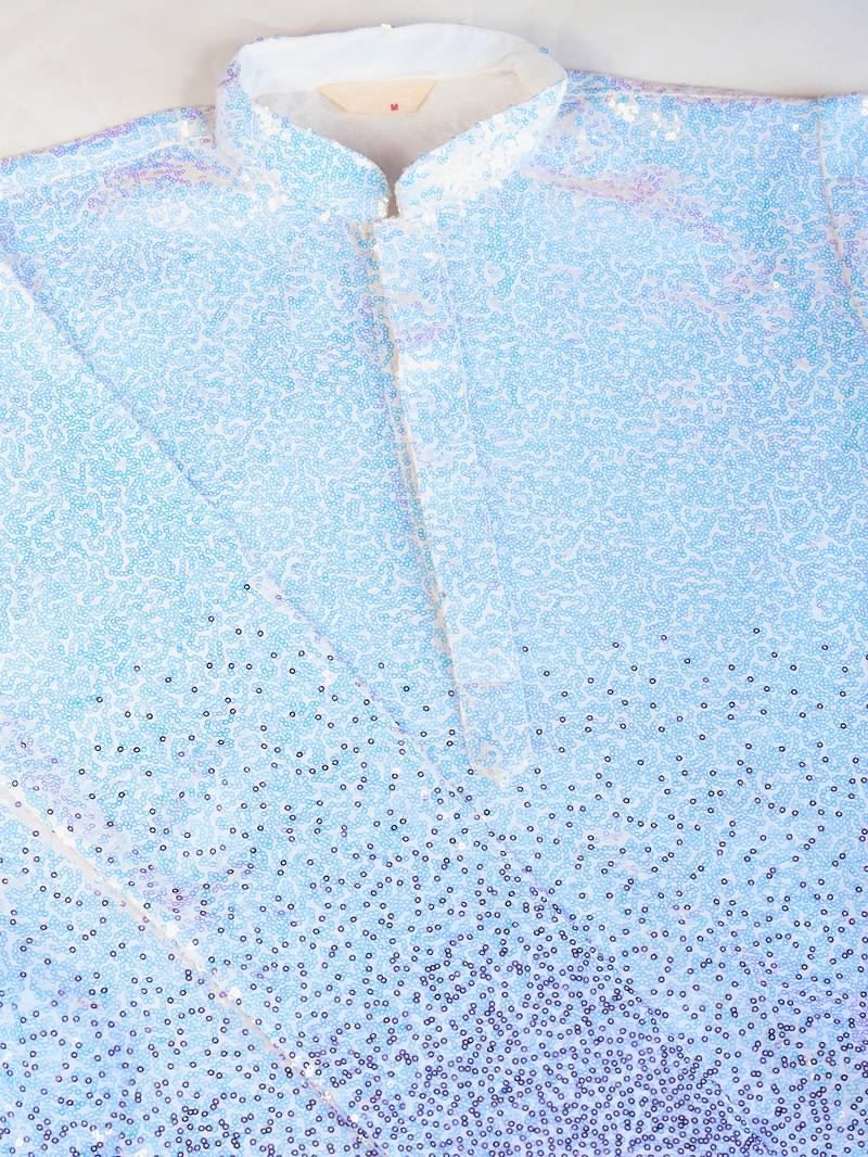 Omber purple georgette thread & sequins embroidered work wedding festival marriage party wear straight kurta