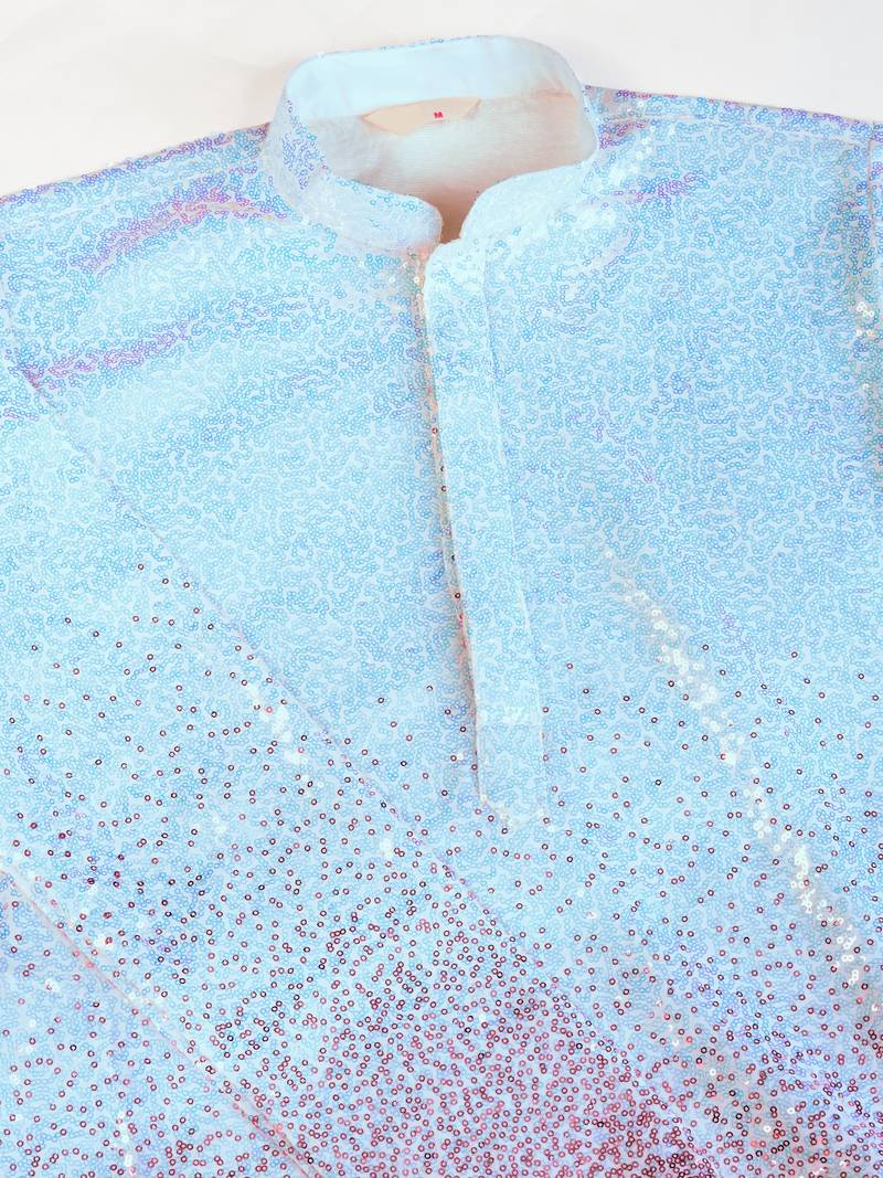 Omber pink georgette thread & sequins embroidered work wedding festival marriage party wear straight kurta