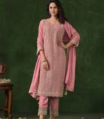 Georgette codding sequins trendy salwar kameez in pink