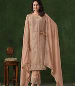 Georgette codding sequins trendy salwar kameez in peach