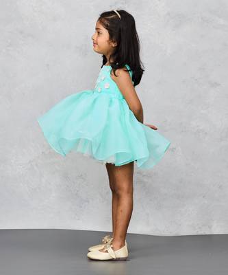 Elegant organza dress with flower embellishments 2