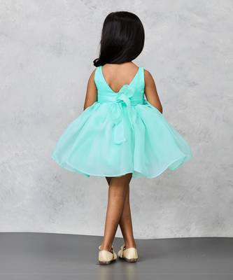 Elegant organza dress with flower embellishments 5