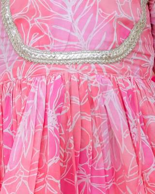 pink flower printed sharara set 5