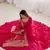 Hot-pink chanderi anarkali with pant and duppata