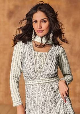 Multicolor georgette anarkali  with dupatta 2