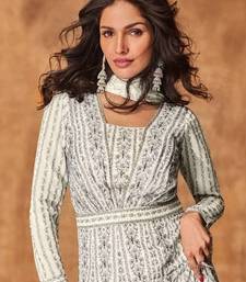Multicolor georgette anarkali  with dupatta