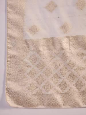 White roman silk  kurta with bottom & dupatta 5
