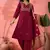 Dark-magenta roman silk  kurta set