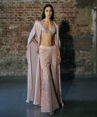 Rose gold sharara set 1