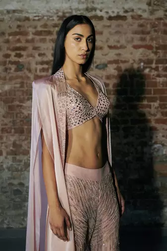 Rose gold sharara set