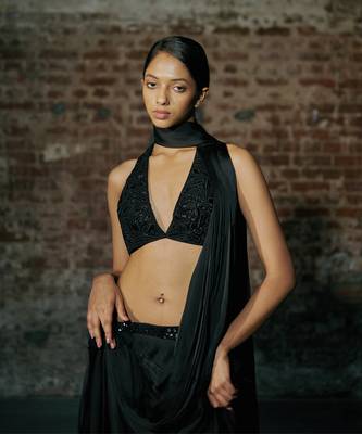 Black drape saree 2