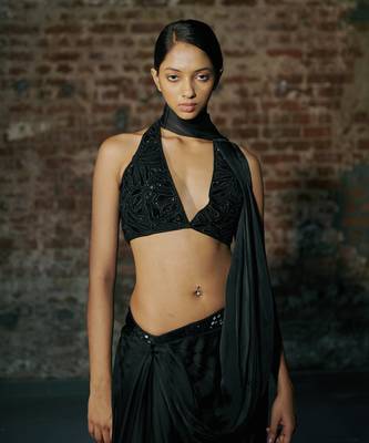 Black drape saree 3