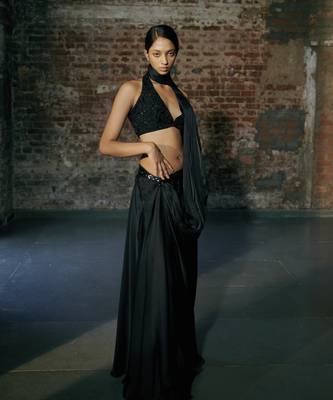 Black drape saree 4