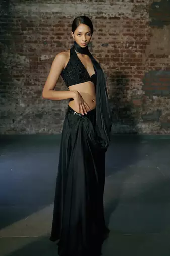 Black drape saree