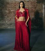 Red sharara set