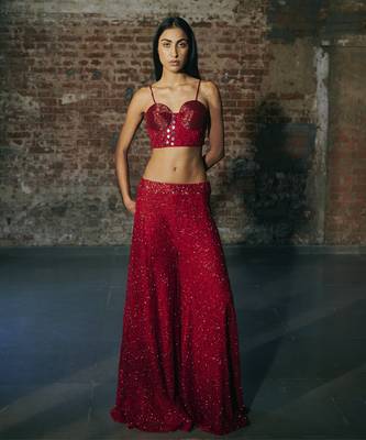 Red sharara set 2