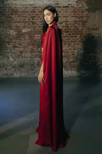Red sharara set