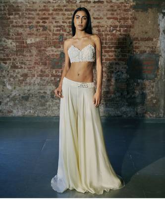 Ivory long sharara with jacket set 3
