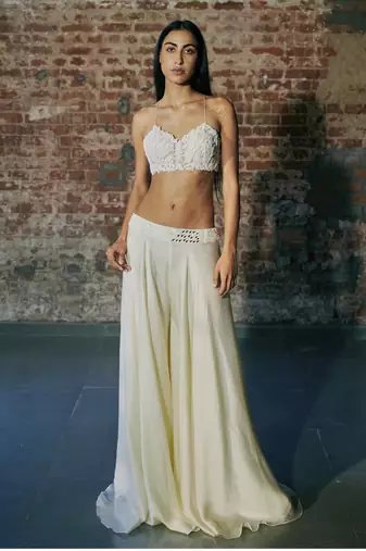 Ivory long sharara with jacket set