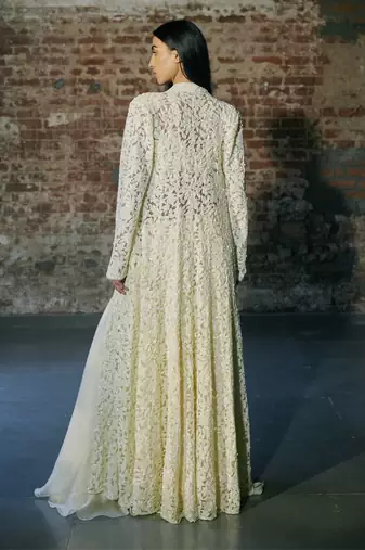 Ivory long sharara with jacket set