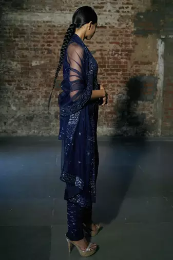 Navi blue kurta set