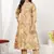 Beige chanderi floral printed co-ord set dress
