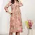 Peach chanderi fabric floral printed co-ord set dress