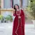 Maroon georgette fabric sequins work gown with dupatta