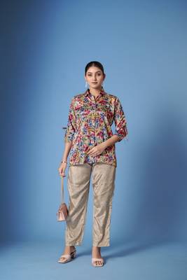 Beautiful grey crepe silk kurta set with scarf for classy looks 1