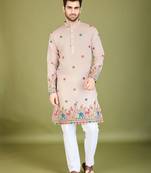 Ivery viscose silk fabric men's traditional kurta for ceremonial looks