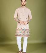 Ivery viscose silk fabric men's traditional kurta for ceremonial looks