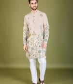 Ivery beautiful embroidered men's kurta with trendy style for celebrity looks