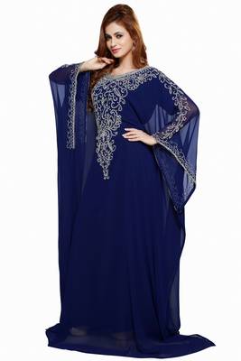 Navy blue buy this moroccan jalabviya takhita var for women gown dress 2