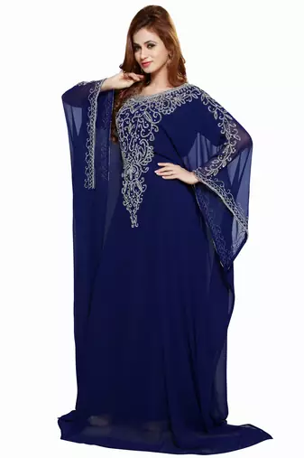 Navy blue buy this moroccan jalabviya takhita var for women gown dress