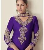 Purple chinon emroidered salwar kameez & dupatta set