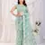 Sea green soft net c thread embroidery work girlie partywear saree