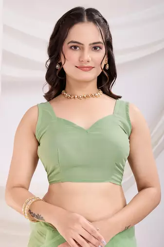 Pista soft net c thread embroidery work girlie partywear saree