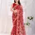 Maroon soft net c thread embroidery work girlie partywear saree