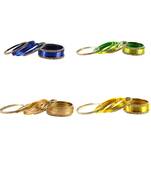 Brass multicolor  stone stud bangle combo