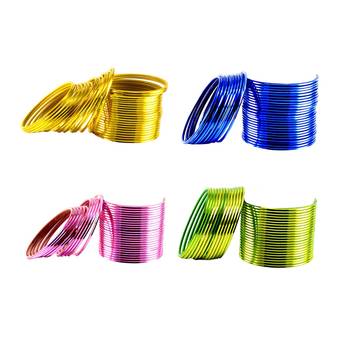 Brass multicolor  plain bangle combo 1