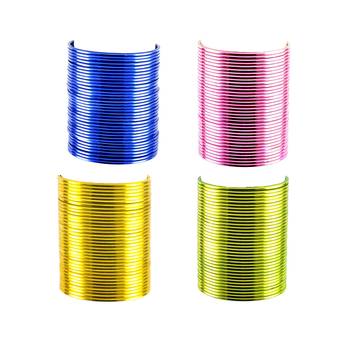 Brass multicolor  plain bangle combo 2