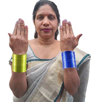 Brass multicolor  plain bangle combo 3