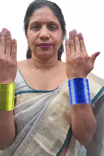 Brass multicolor  plain bangle combo