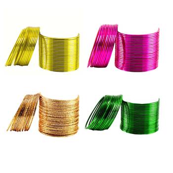 Brass multicolor  plain bangle combo 1