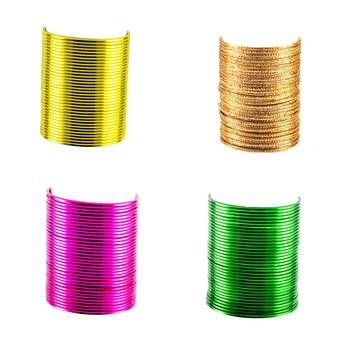 Brass multicolor  plain bangle combo 2