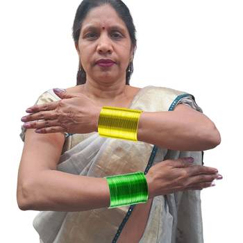 Brass multicolor  plain bangle combo 3