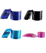 Brass multicolor  plain bangle combo