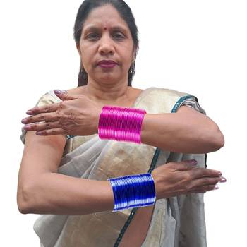 Brass multicolor  plain bangle combo 3