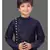 Navy blue art silk boys kurta pyjama